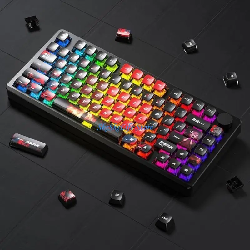 

E65E 119-Key Backlit Keycaps Slip Proof Base Game Design for Stable Gaming Typing
