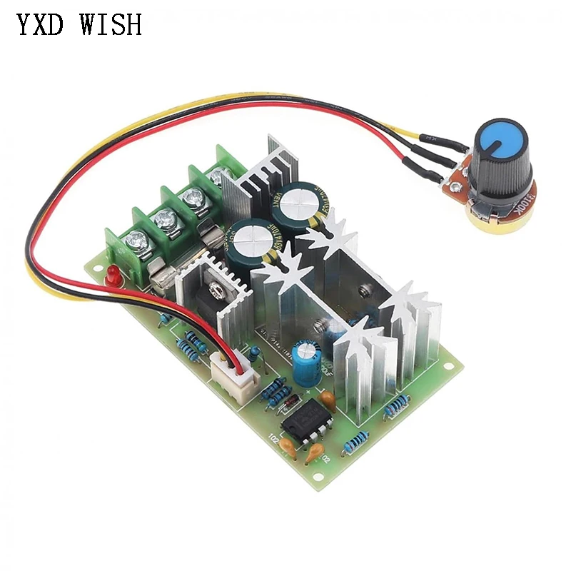PWM DC Motor Speed Controller Switch DC 20A Current Voltage Regulator 10-60V PWM High Power Drive Module 60A 12V 24V 36V 48V