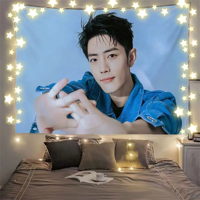 シャオ・ザンのジグソーパズルバージョン背景布、スターファンポスター、壁布、ベッドサイド改修、吊り下げ布、タペストリー