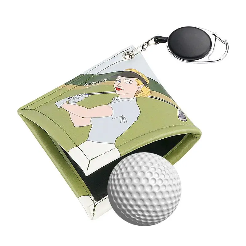 Square Microfiber Golf Ball Cleaning Towel With Carabiner Hook Water Absorption Clean Golf Club For Head Wipe Cloth Clean