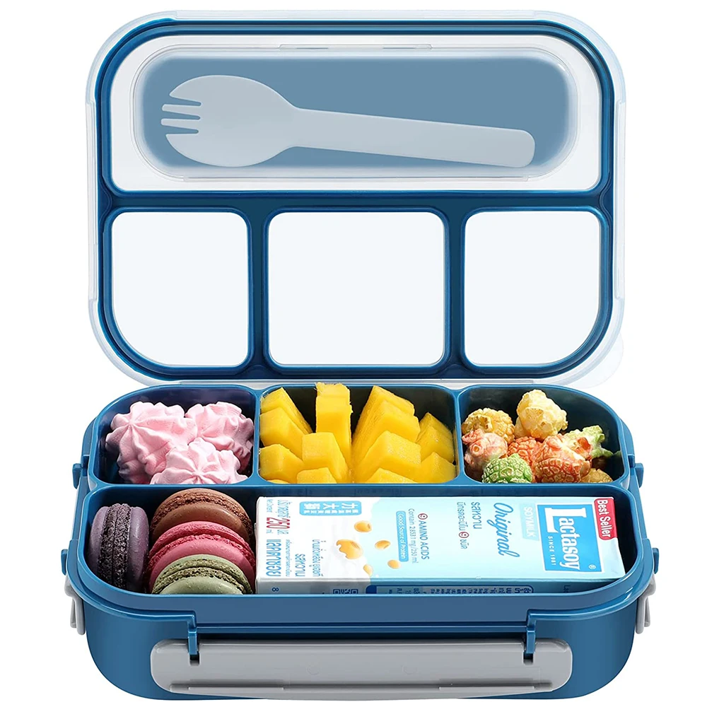 Lunch Box Kids Bento Box Adult LunchBox Lunch Containers For Adults Kids Toddler 1300ML 4 Compartment Microwave Dishwasher Freez