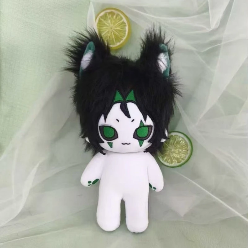 

20cm Anime Game Attributes Harlequin Kawaii Cosplay Soft Cotton Doll Body With Ears Cartoon DIY Dress Up Toy Figures Fans Gifts