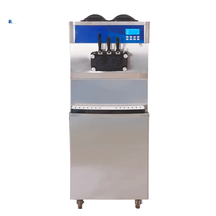 Soft Ice Cream Machine Commercial Full-Automatic Ice Cream  Machine Vertical Three-Color  Machine