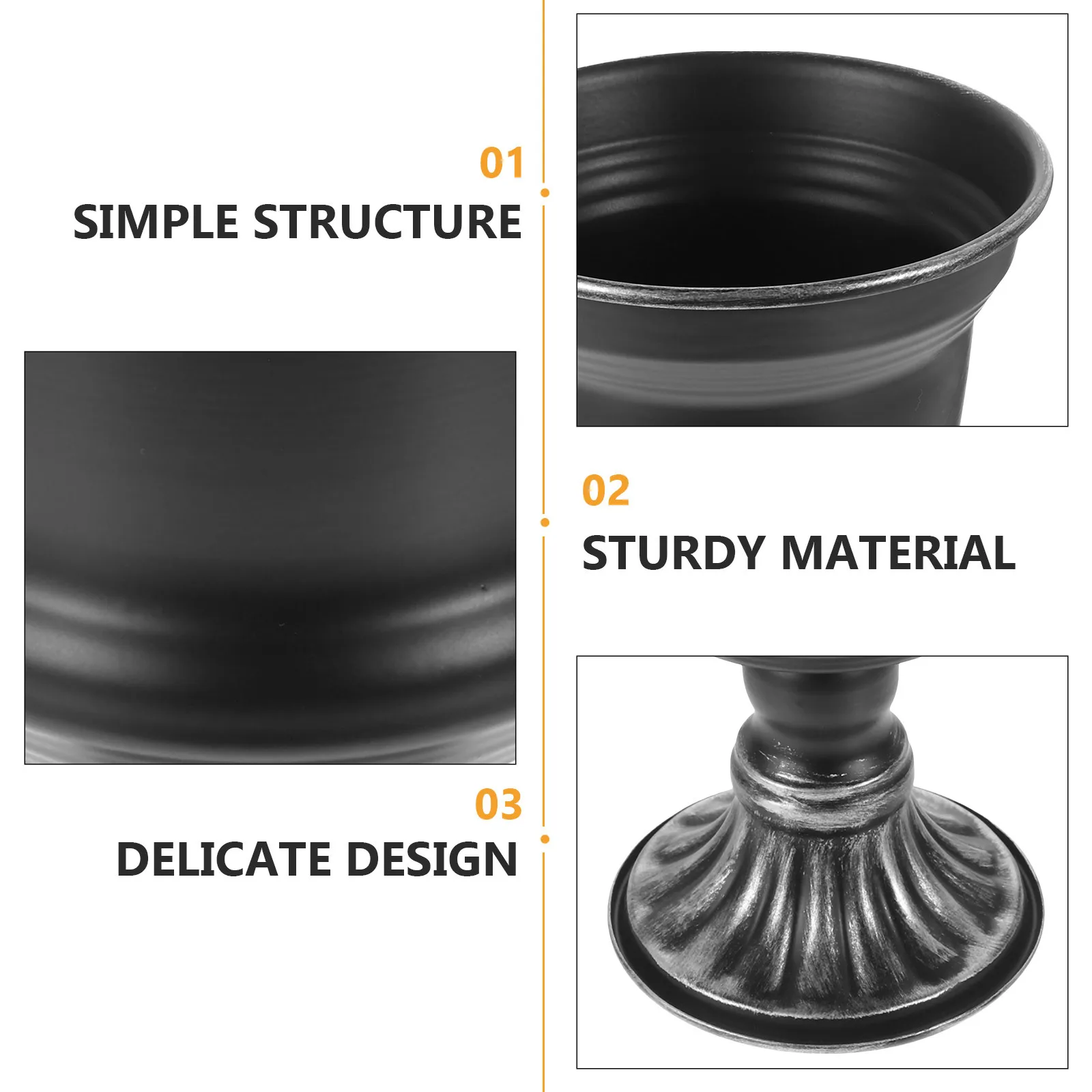 

Vintage Iron Flower Holder Lightweight Metal Urn Planter for Household Office Hotel Decorative Flower Display Vase