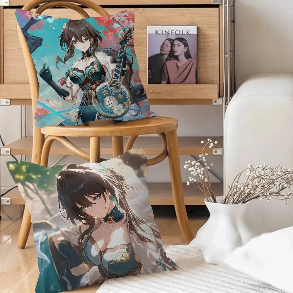 ANIME R-Ruan Mei Imagem personalizada Texto Almofadas decorativas para casa Presentes domésticos 45x45cm