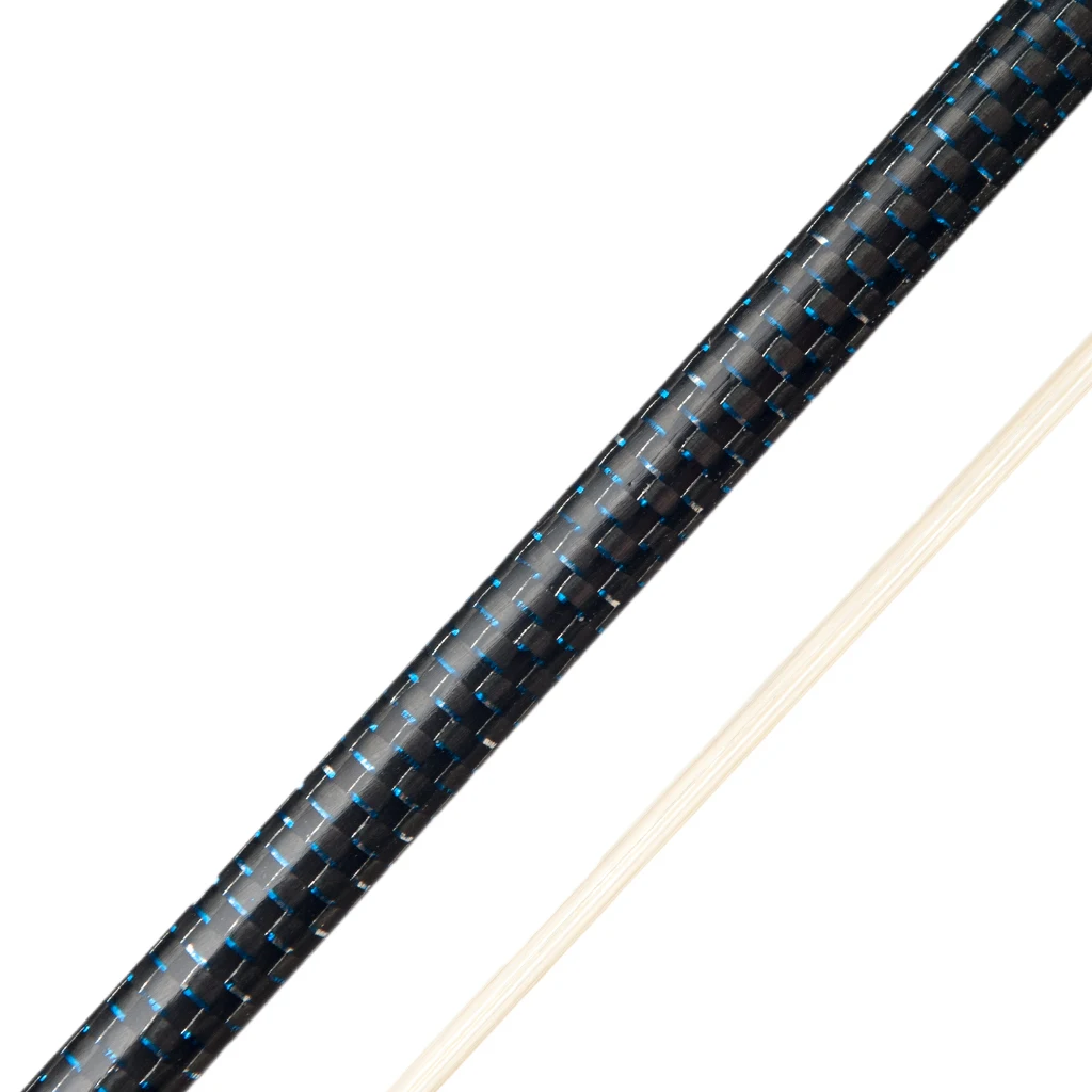 Braided Carbon Fiber Fully Nickel Silver Lined Round  Arco Stick With Ebony Frog 4/4 Size Fiddle Carbon Fibre Bow Real Horsehair