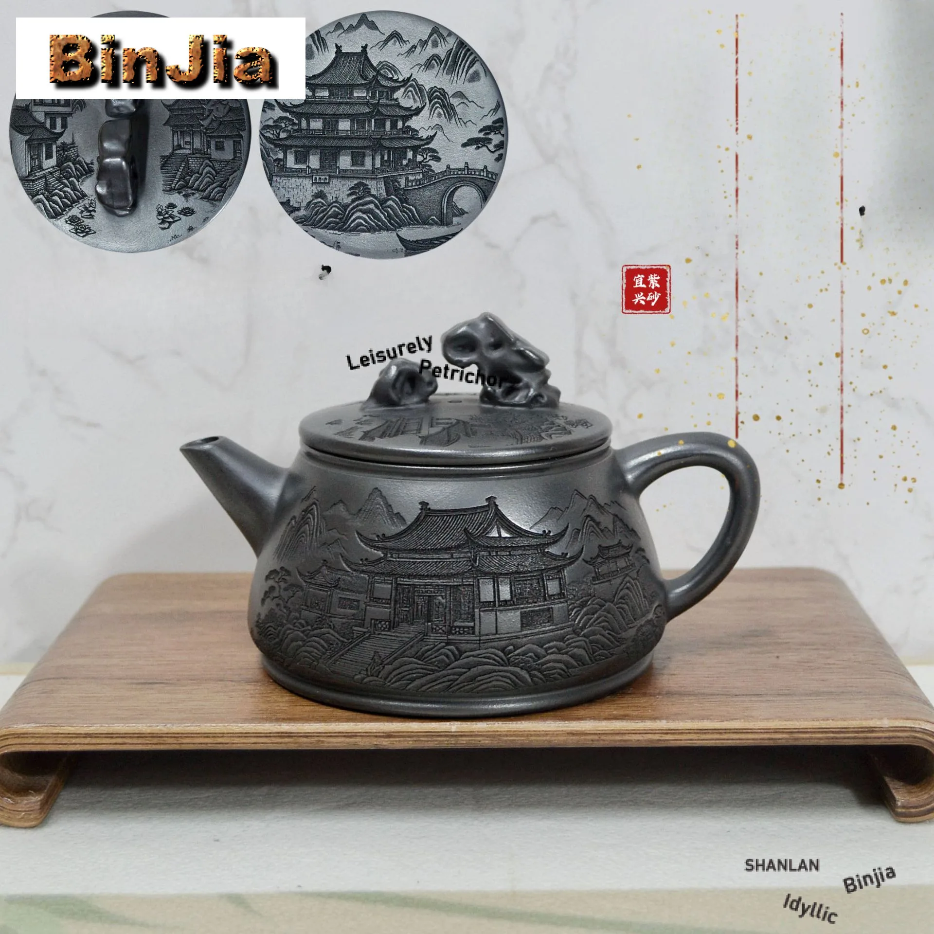 

250 мл Бутик Исин Фиолетовые Глиняные Чайники Ручной Работы Тайху Озеро Каменная Ложка Горшок Сырая Руда Грязь Чайник Китайский Чайный Набор Чайных Наборов Ремесел