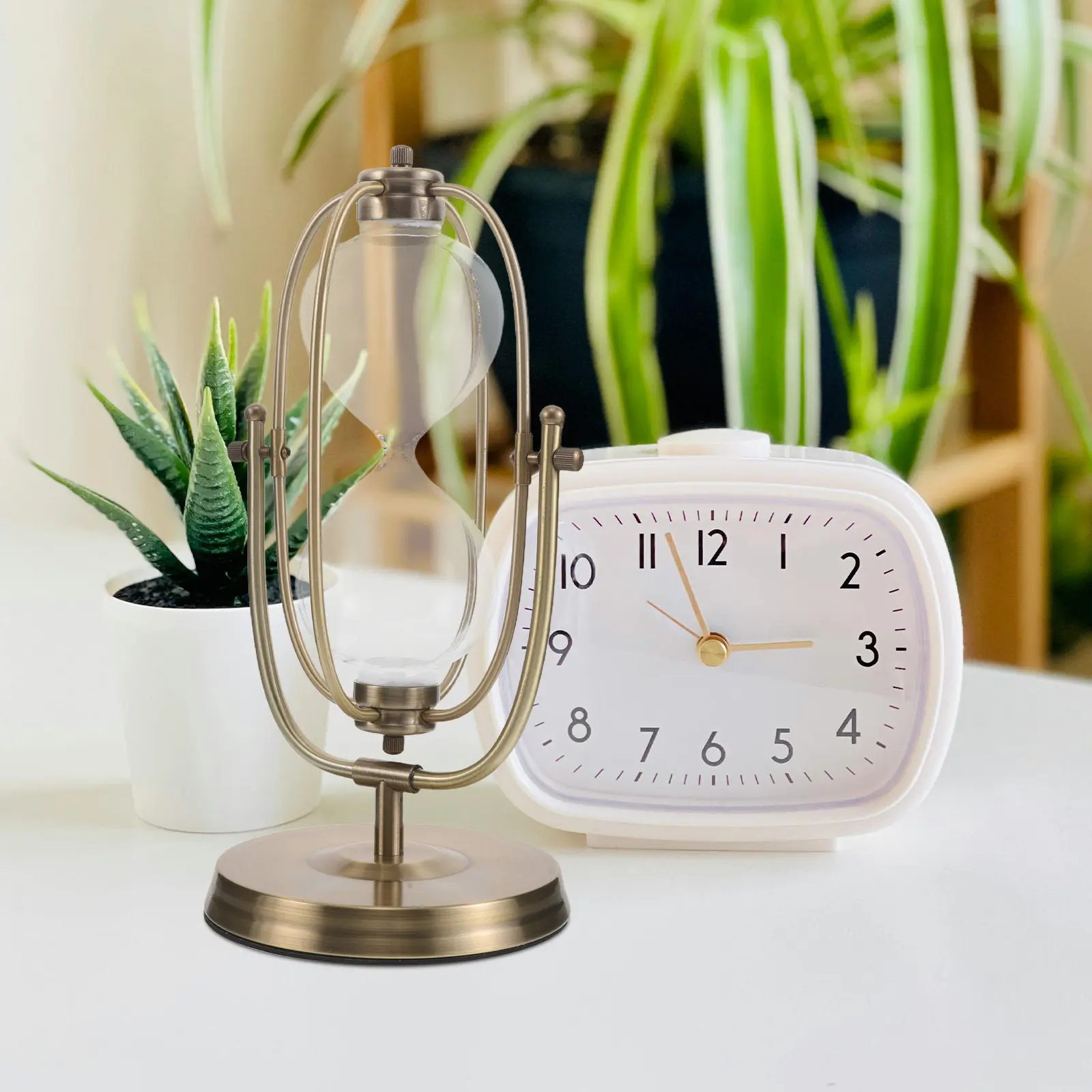 10 Inch Rotating Vintage Sand Timer for Wedding Unity Ceremony – Fillable Glass Hourglass with Metal Frame