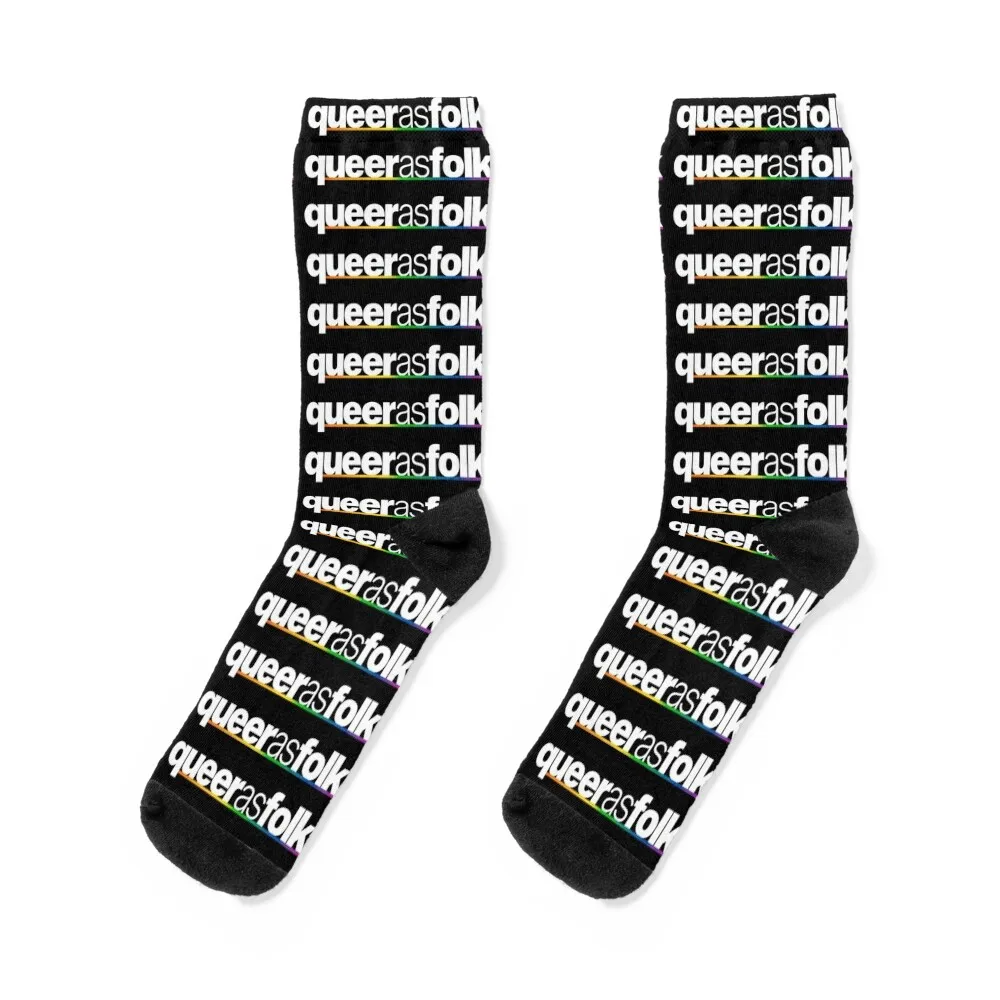 

Queer as Folk classic logo Socks valentine gift ideas christmas gift basketball funny gifts Men Socks Luxury Brand Women's