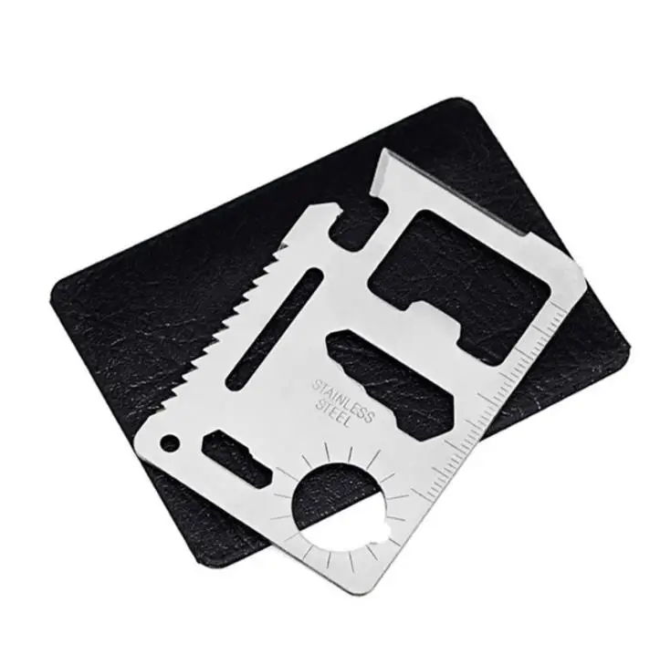 

500Pcs/Lot Multi Tools 11 In 1 Multifunction Outdoor Hunting Survival Camping Pocket Military Credit Card Knife Silver SN2141