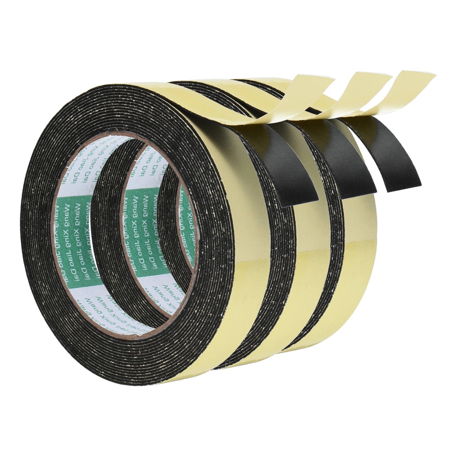 

3 rolls Foam Tape Weather Strip Weather Stripping Door Seal EVA Foam Tape Insulation Strip for Doors Windows