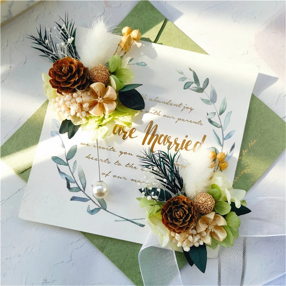 زهرة الورد الزفاف المعصم الصدار العروة للعريس الزفاف زوجين اكسسوارات الزفاف حفل زواج عيد الحب #1