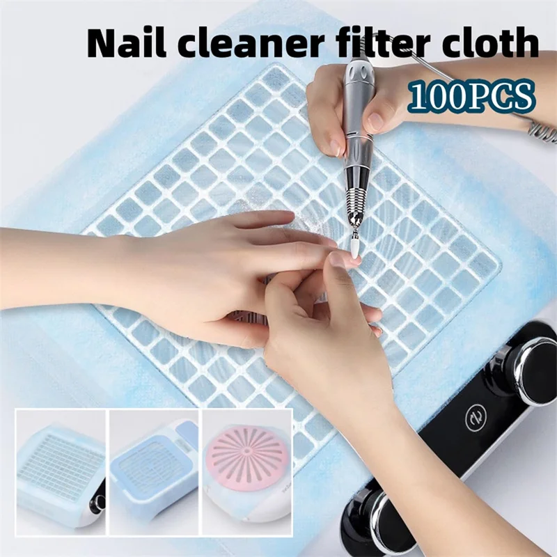 100 Sheets Nail Dust Collector Filter Paper 20*24cm Nail Vacuum Dustproof Replace Filters Film Paper Nail Vacuum Filter Pad