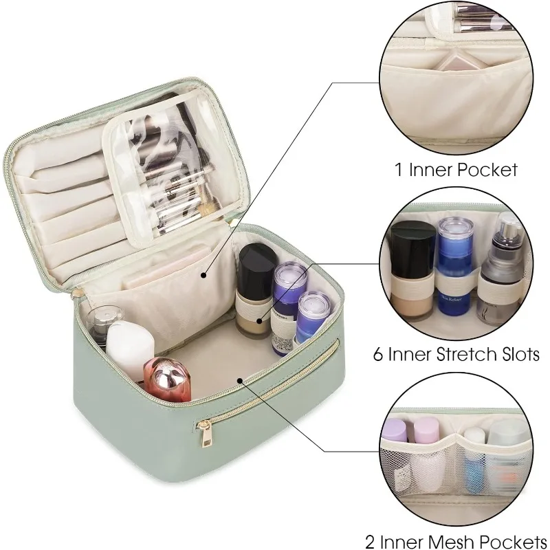 1pc Korean Style Partition Large Capacity Waterproof Toiletry Bag Storage Bag Travel Toiletry Set Makeup Bag Storage