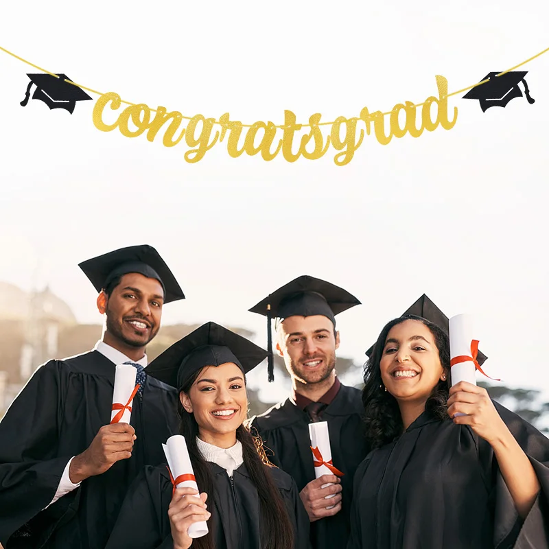 Globos de graduación, pancarta acrílica, adorno para Tartas, vajilla desechable de felicitación, decoraciones para fiestas de graduación, clase de 2023