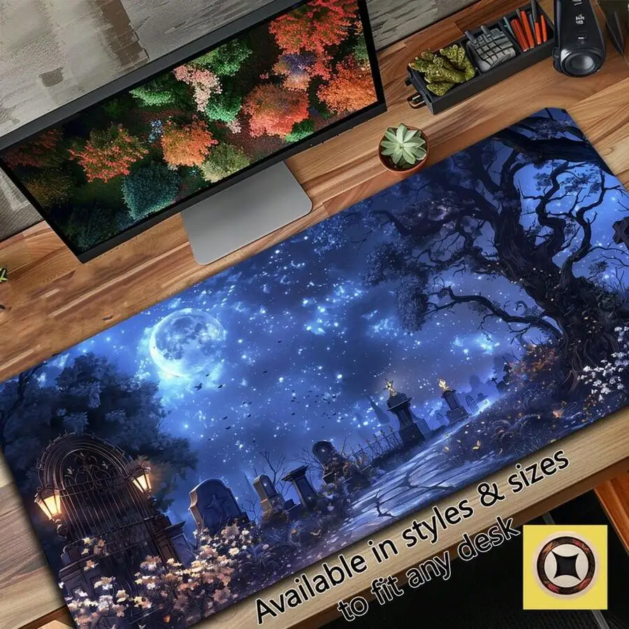 Gothic Desk Pad XL Gaming Mousepad Lofi Office Mat Roll Up For Easy Storage