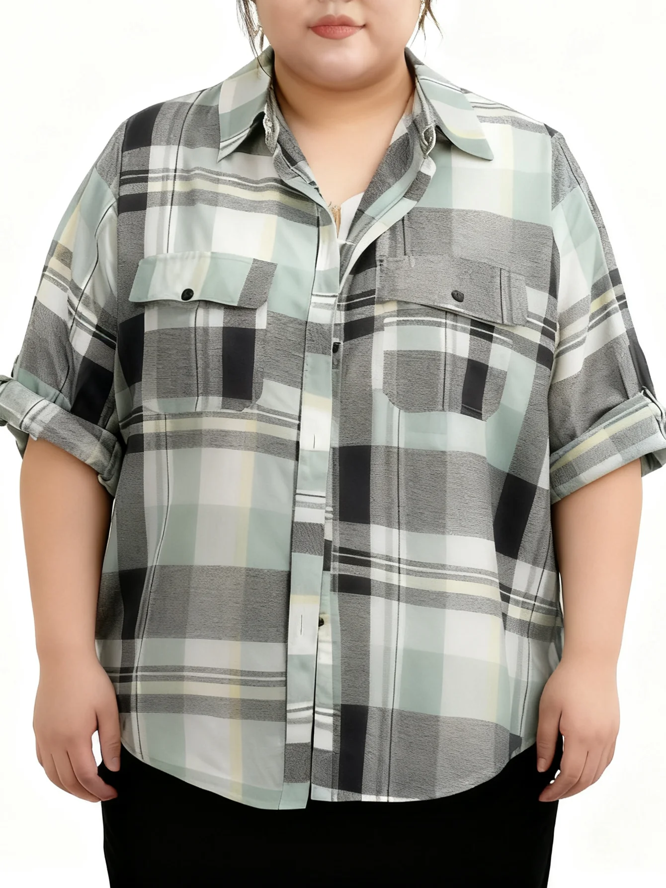 

Плюс размер, новая женская модная клетчатая рубашка с принтом, блузка, женская повседневная свободная рубашка с длинными рукавами, дизайн с лацканами, рубашка, топы