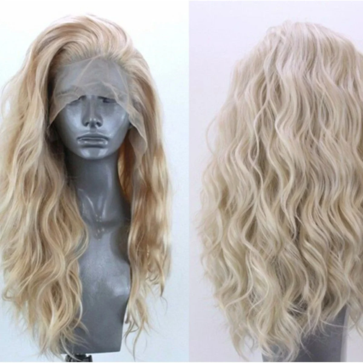 

WHIMSICAL W Synthetic Wig for Women Long Curly Wigs Lace Front Blonde Natural Heat Resistant Breathable Hair