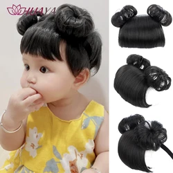 Synthetic Children's Baby Hair Band Wig with Bangs Chignons Newborn Princess Wig Hairband Kids Hairpieces Accessories