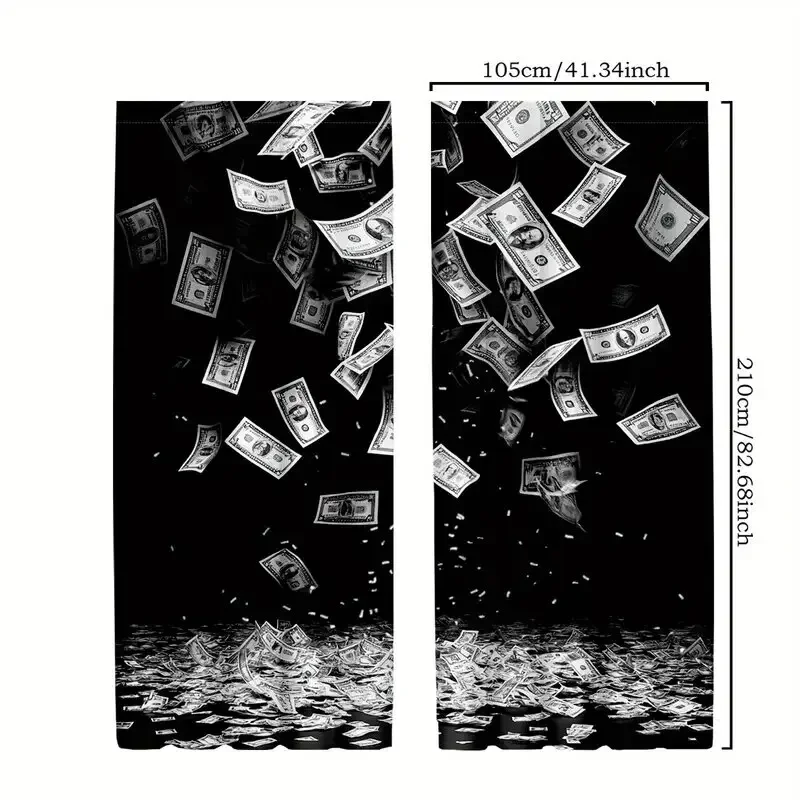 ستائر مطبوعة نقدية للأوراق النقدية الأمريكية، ستائر حقيبة عمود المصباح 42*84، غرفة المعيشة في غرفة النوم، ديكور المنزل، ديكور الغرفة