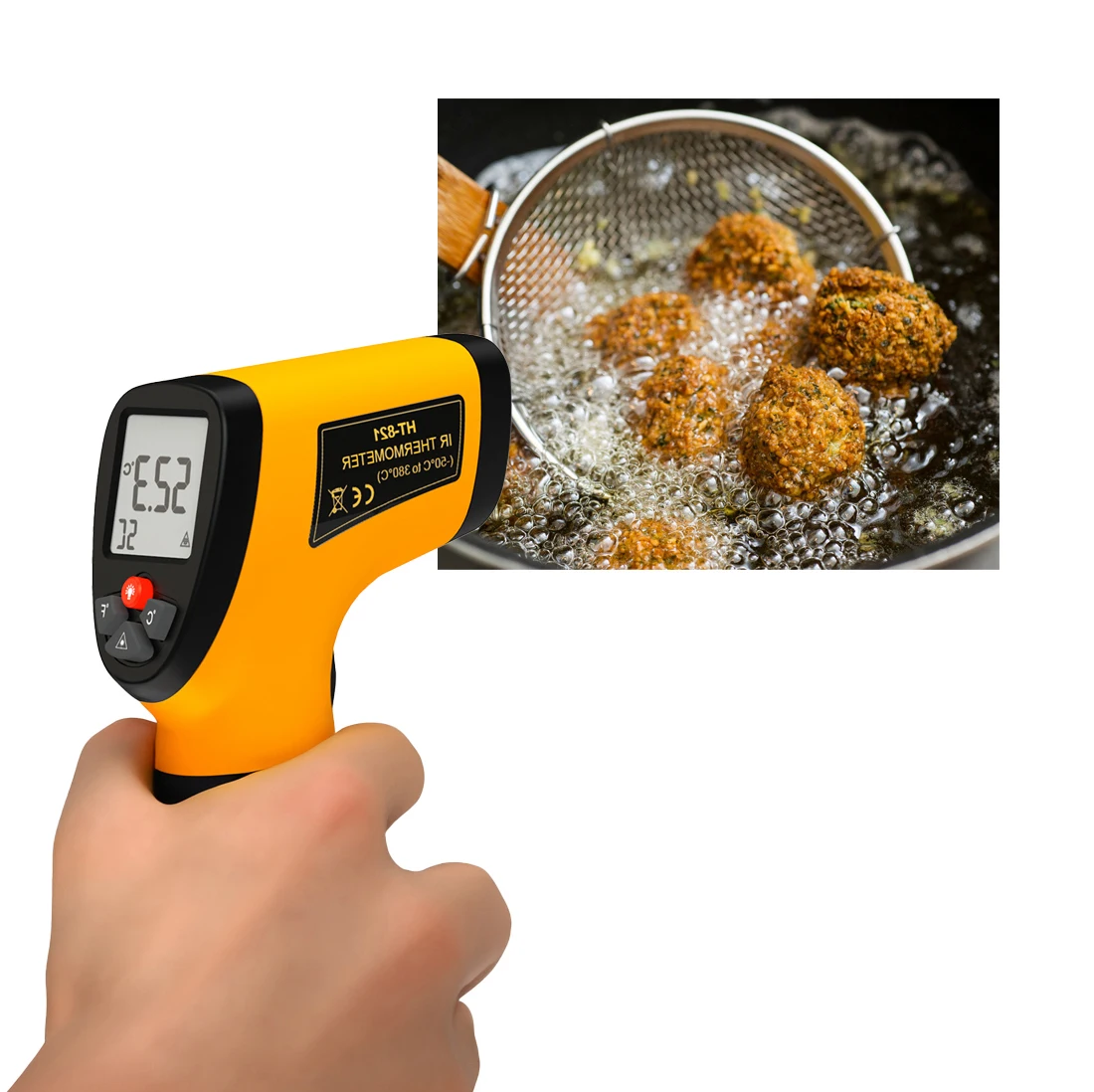 

Waterproof Multifunction Heavy Duty Touchless Industrial Digital Infrared Thermometers for Oil, Food, Cooking, Pizza Oven