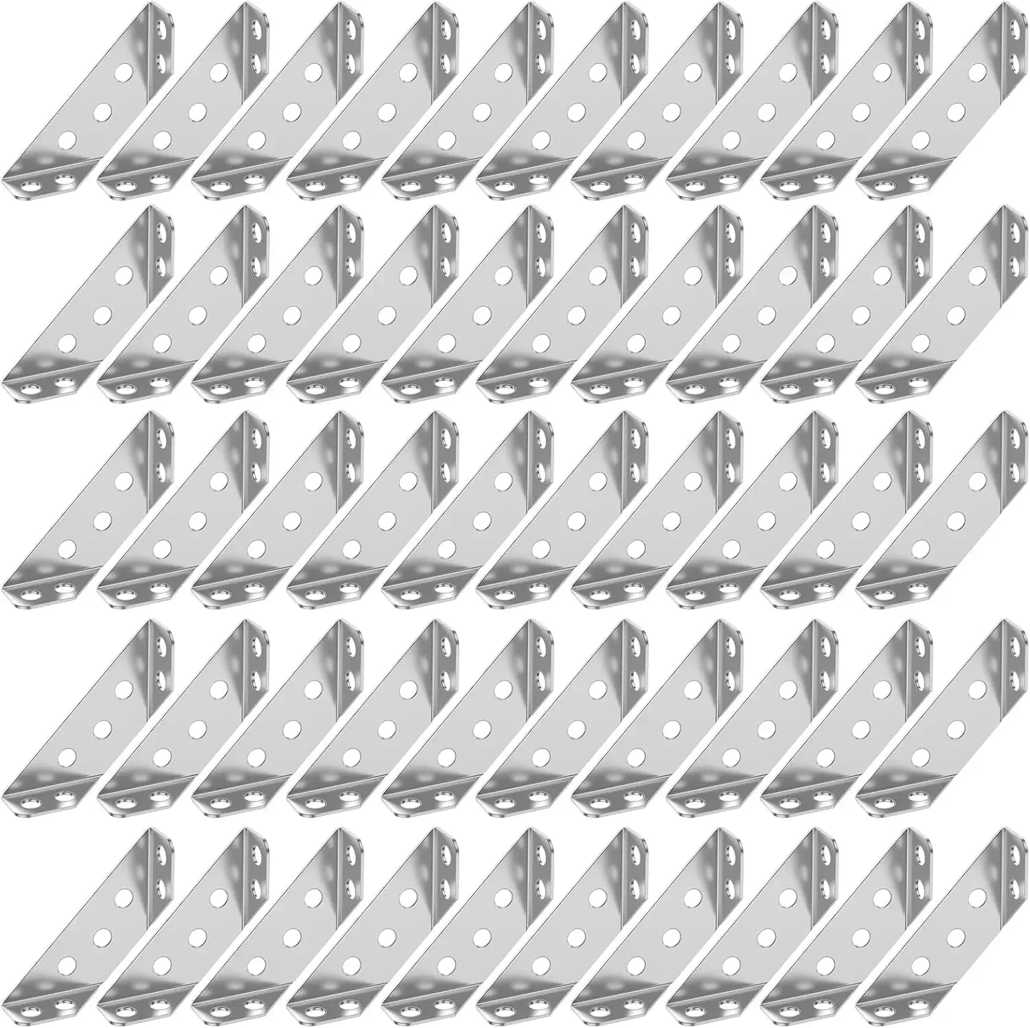 yes20/40pcs Stainless Steel Angle Bracket Universal Furniture Right Angle Fixed Bracket Cabinet Trapezoidal Layer Board Connecto