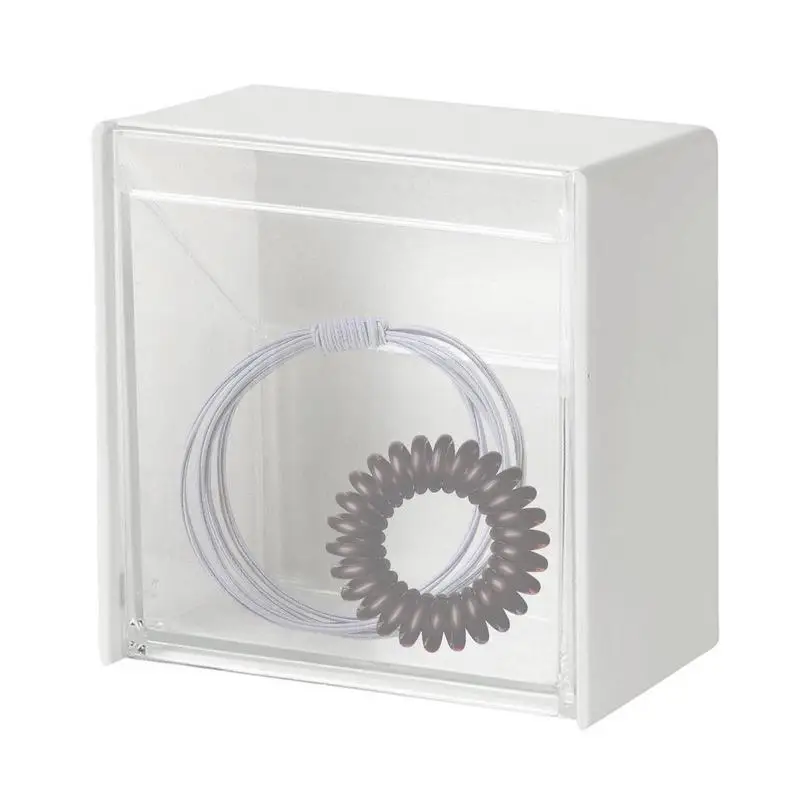 An der Wand montierte Aufbewahrungsboxen, staubdicht, Badezimmer-Organizer für Wattestäbchen, Make-up-Kleber, kleine Schmuckhalter-Box