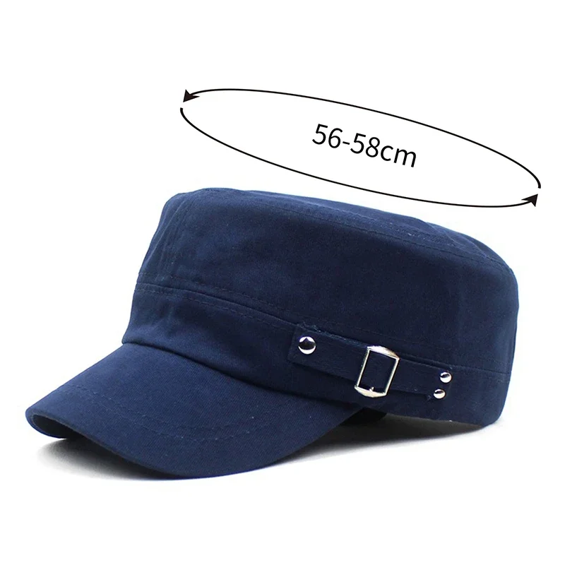 New Korean Casual Men'S Flat Top Hat Outdoor Sun Hats Old Washed Cap Simply Women'S Mens Atlantis Cuba Cap