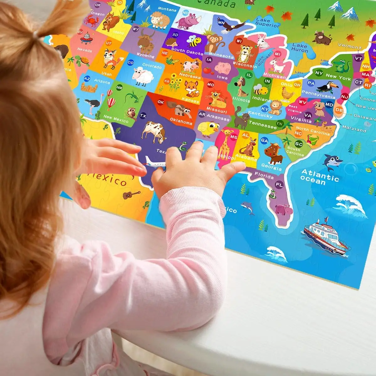 Wooden Jigsaw Puzzle 120/300/500/1000 Piece for Adult USA Map Landscape Puzzle Game Educationa Toy Home Decoration Birthday Gift