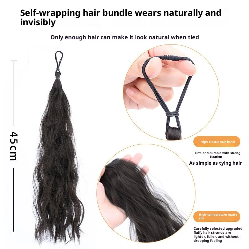 Bun de cheveux synthétiques pour femmes, Simulation de chignon, naturel, Invisible, moelleux, augmente le Volume, queue de cheval bouclée