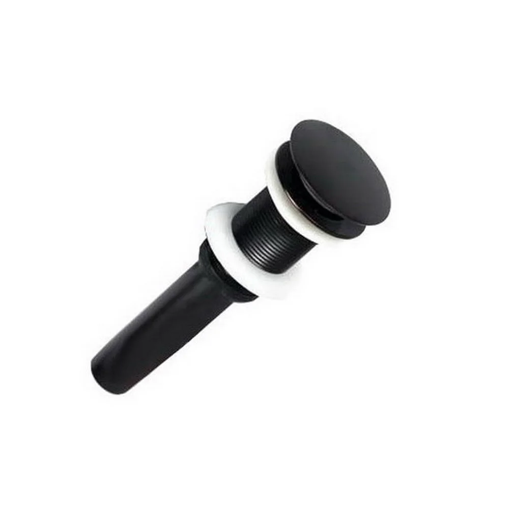 Black Color Brass Large Round Cap Pop Up Bathroom Sink Basin Waste / Drain Without Overflow Bathroom Accessory msd022