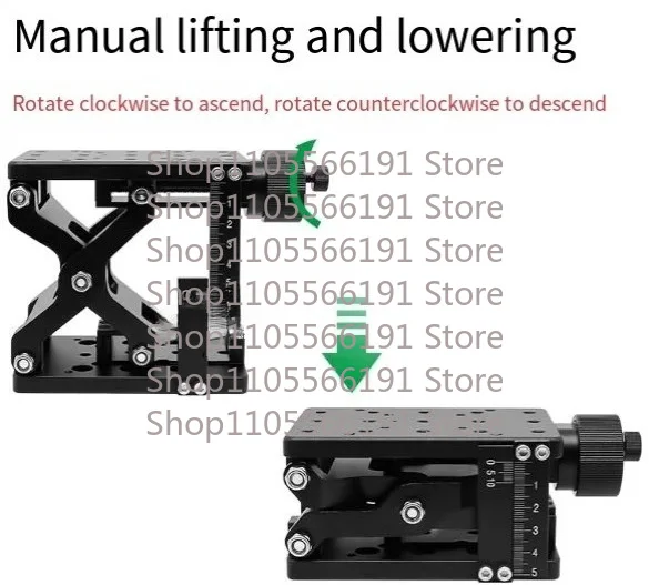 HTZ120 HTZ210 120x80 210x150mm Z Axis Scissor Manual Sliding Table Vertical Lifting Platform Linear Stage Displacement Platform