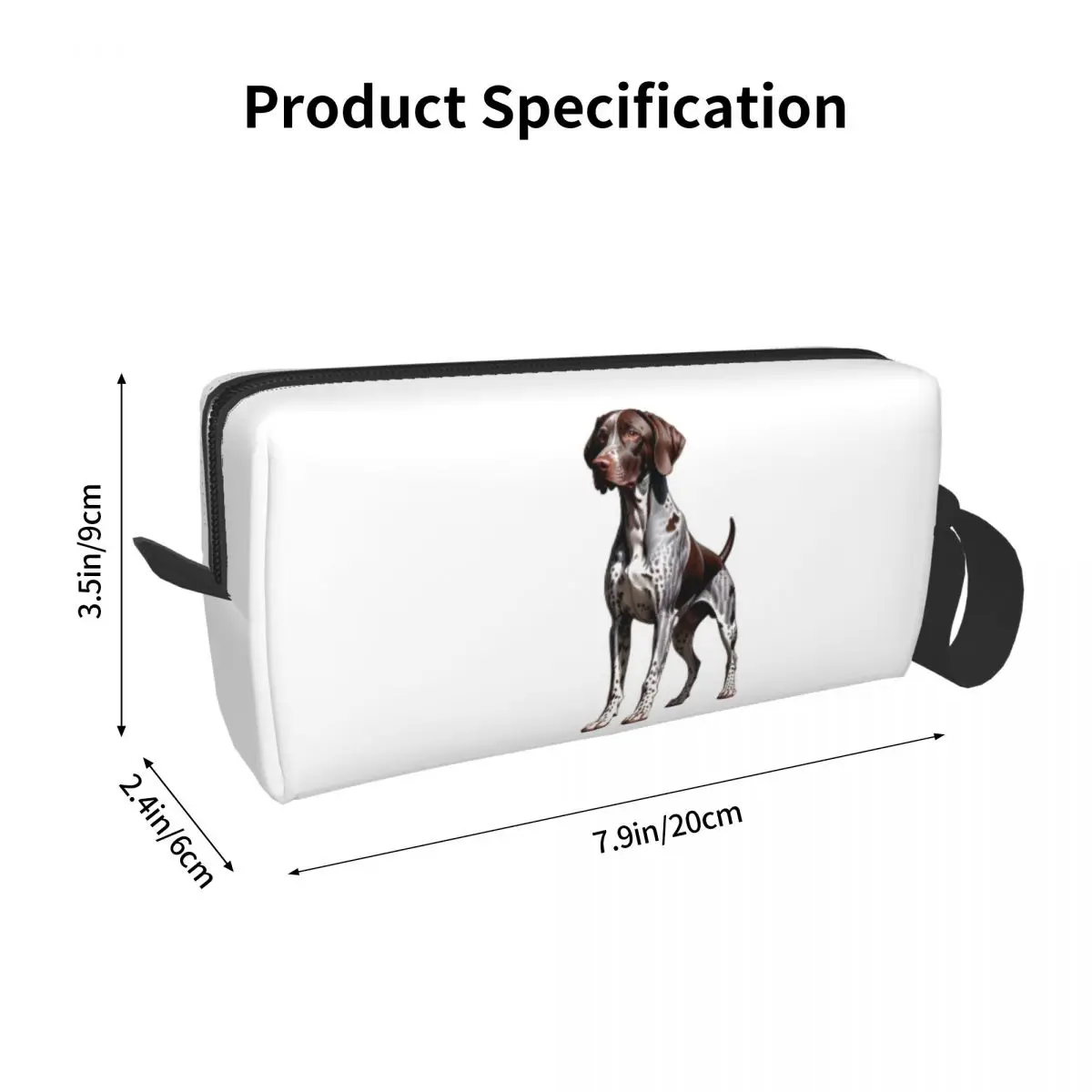 German Shorthaired Pointer Dog Bone And Paw Pencil Case for Students Pen Box Pencil Bag Stationery Supplies Women Cosmetic Bag view 5