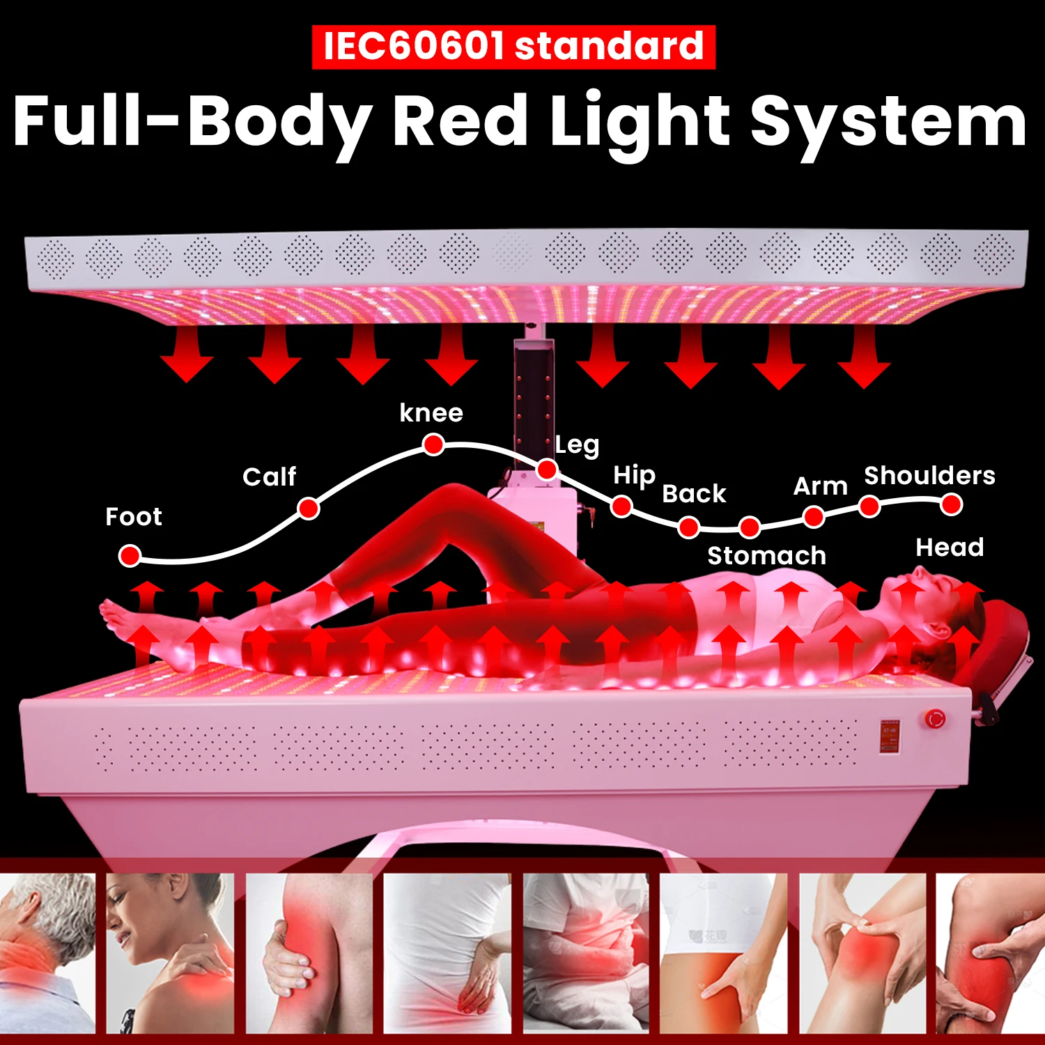 2026 IDEATHERAPY Sport Fitness New Infra Whole Body RLPRO2000-L 9 Wavelength Led Bed Lamp Device Machine Red Light Therapy Panel view 3