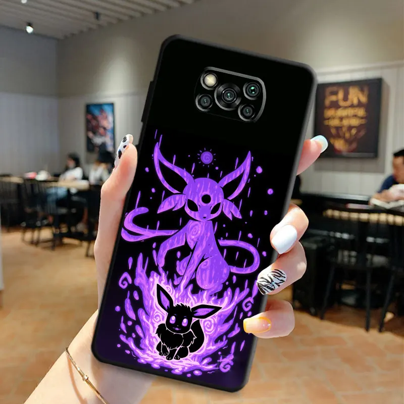 Cool Pokemon Pikachu custodia morbida nera per Poco X3 NFC X4 F1 F3 GT C40 C50 M5 M5s X3 Pro F4 M3 M4 5G Cover Pocophone