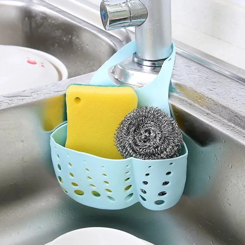 1-3pcs Kitchen Sink Shelf Organizers Double-Layer Hanging Soap Sponge Storage Holder Accessories Silicone Drain Rack Supplies view 3