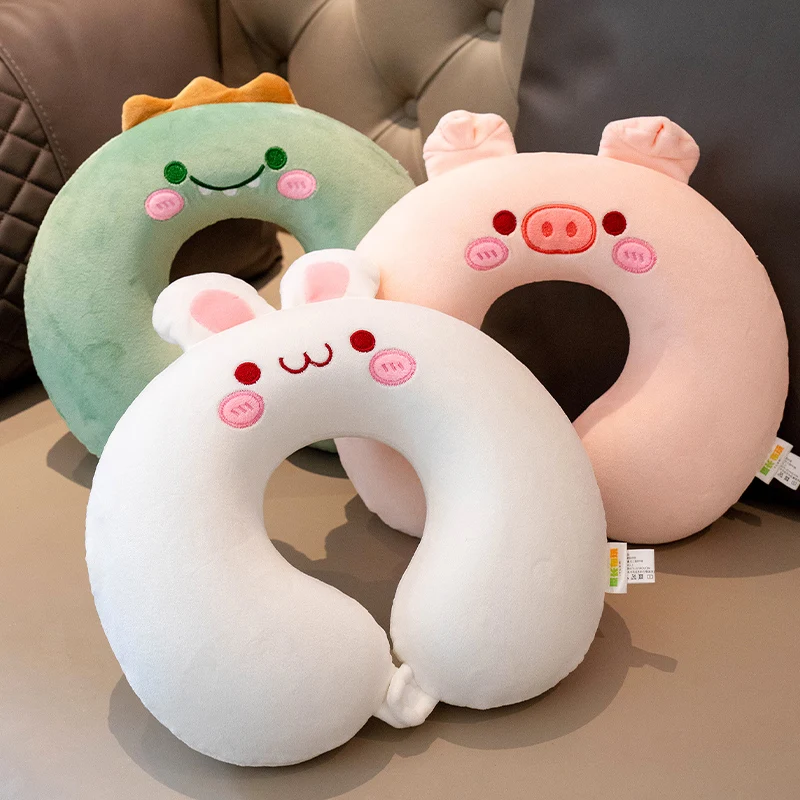 

Pillow U-Shaped Cartoon Pattern Shape Plush Memory Foam Rebound Protection Student Travel Special Plane SleepingSuppliesPortabl