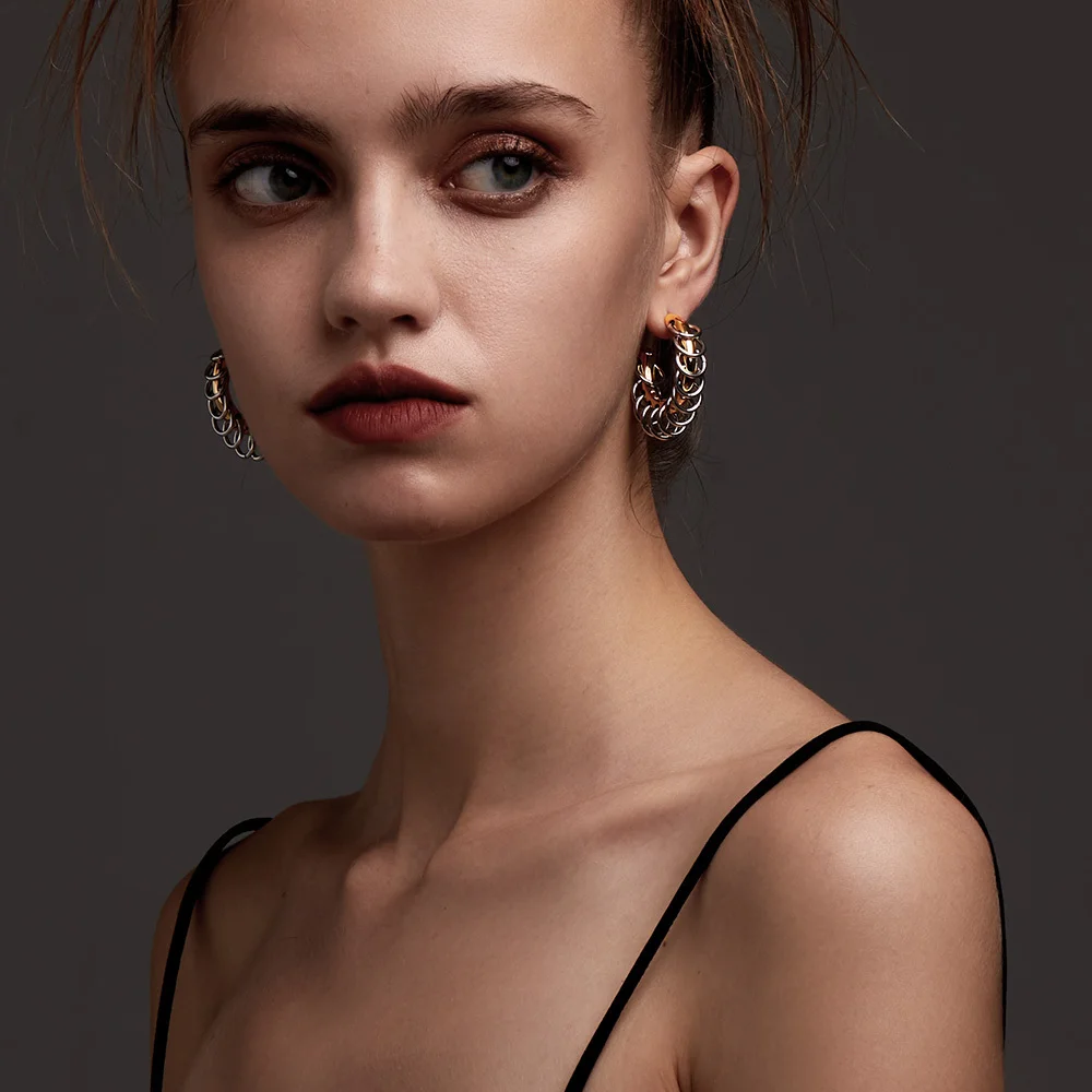 

ENFASHION Punk Circle Loop Earring Stainless Steel Hoop Earrings For Women Gold Color Brincos Feminino Fashion Jewelry E211304