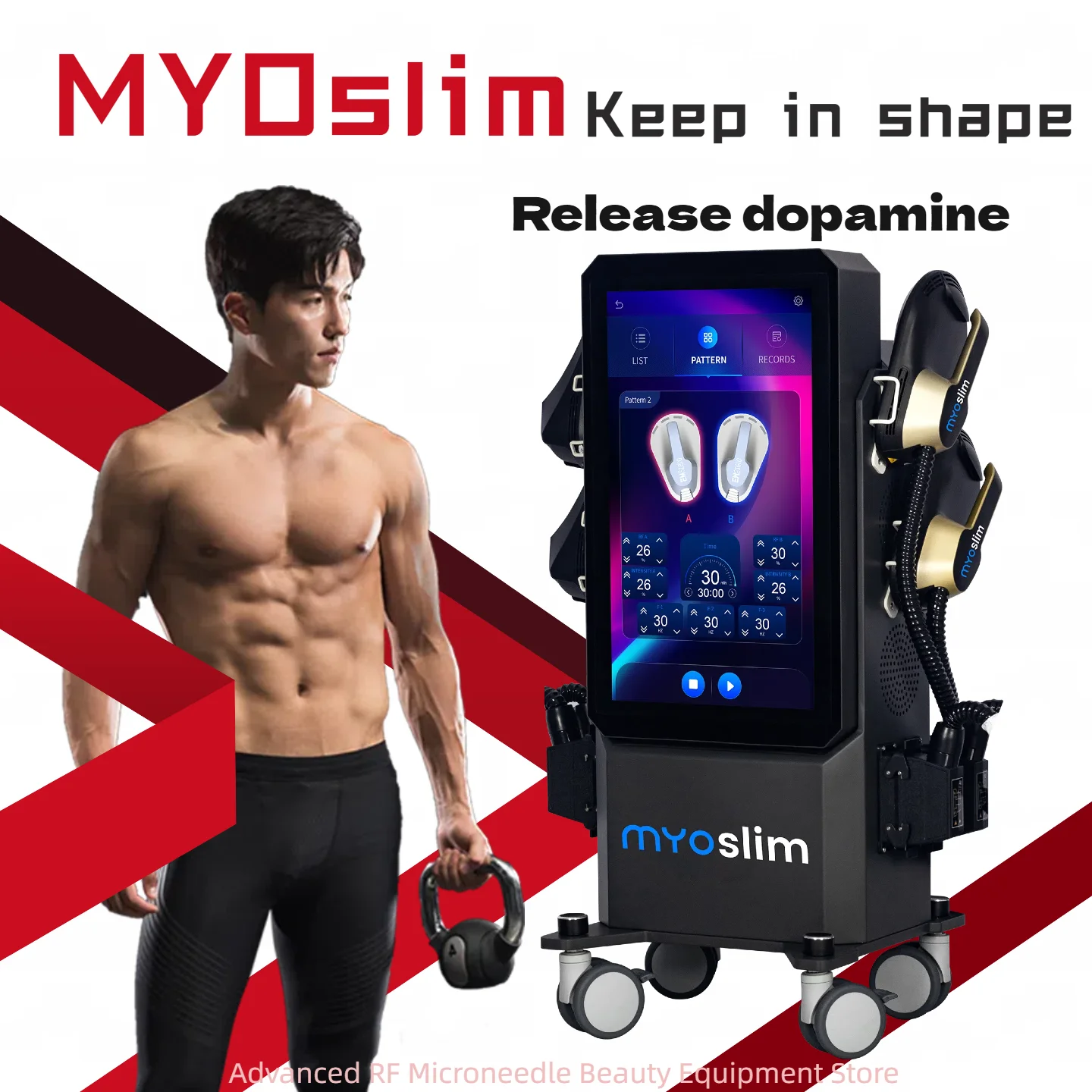 

Myoslim Sculpt Machine 6500W EMS 15Tesla RF Fat Slimming Burning Muscle Stimulation Body Sculpting 15 Electromagnetic Therapy