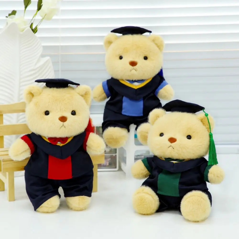 

Removable Outerwear Doctor Cap Graduation Bear Doll Doctor's Uniform Soft Doll Bachelor Bear Sitting with Doctorial Hat