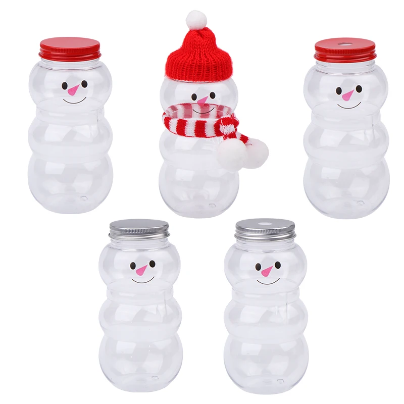 1Pc 500ml Christmas Themed Portable Shaker Drink Bottle Gingerbread Man Design Couple Kitchen Milk Tea Water Gift