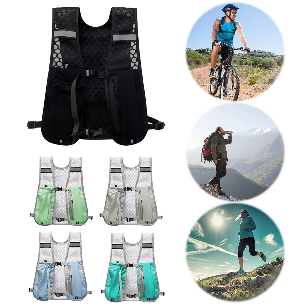 

Outdoor Running Vest Bag Breathable Nylon Cycling Backpack Water Bottle Storage Backpack Marathon Cross-Country Running Backpack