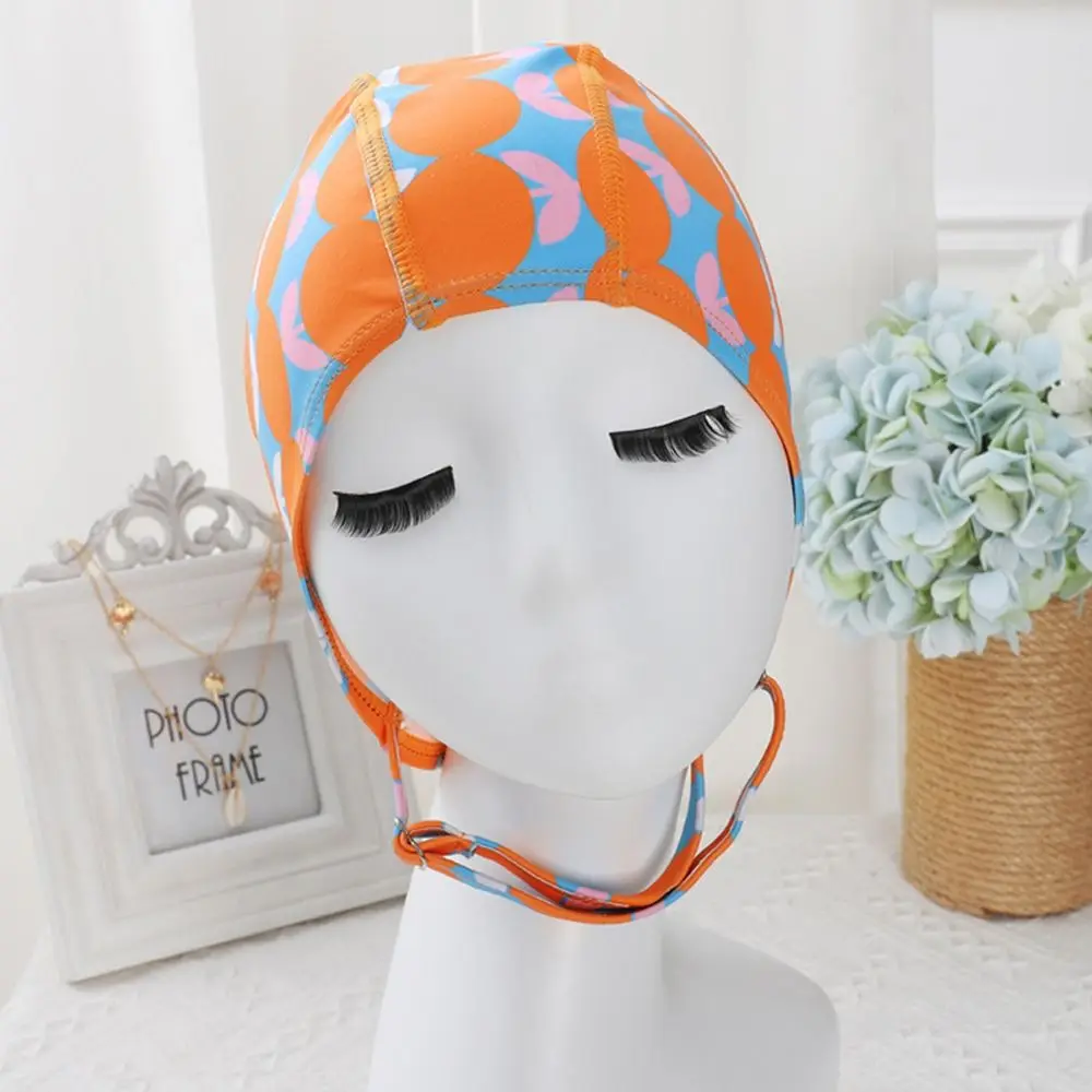 

Women Female Adjustable Swimming Cap Protect Ears Cloth Fabric Swimming Hats Turban Free Size Sports Swim Caps Water Sports