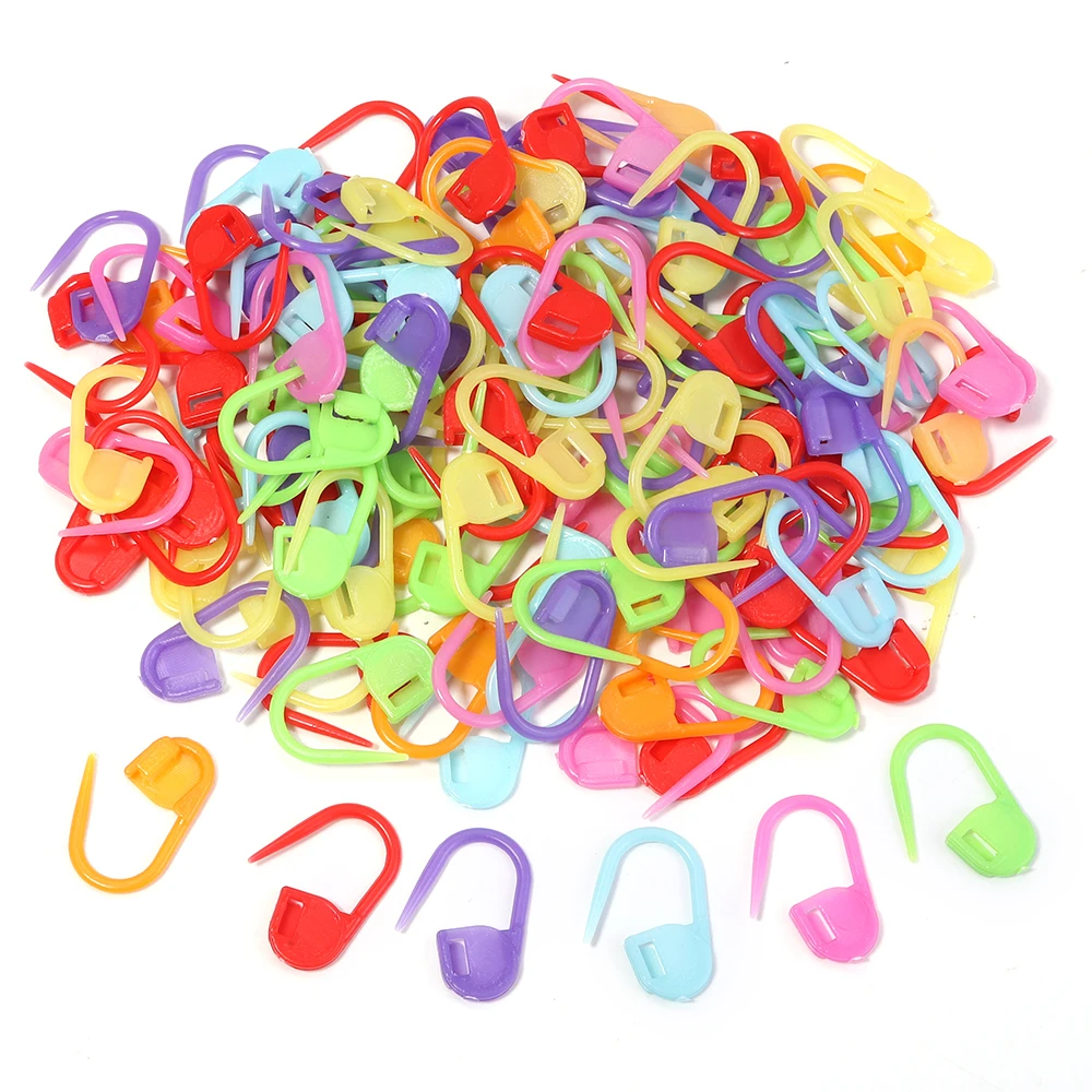 200 Uds. Marcadores de puntada de bloqueo de ganchillo de plástico, alfileres de seguridad coloridos, Clips de aguja para manualidades DIY, herramientas de costura de ropa