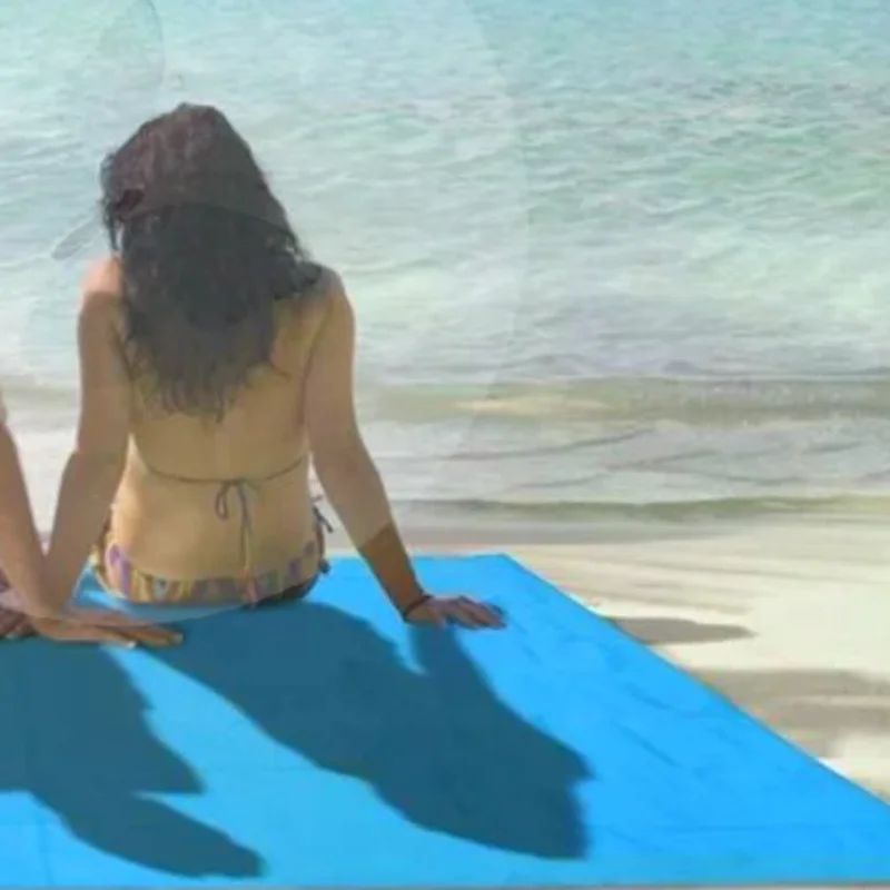 Sand Resistant Waterproof Beach Mat 200x210cm Foldable Pocket Picnic Blanket for Outdoor Concerts Hiking Travel Camping