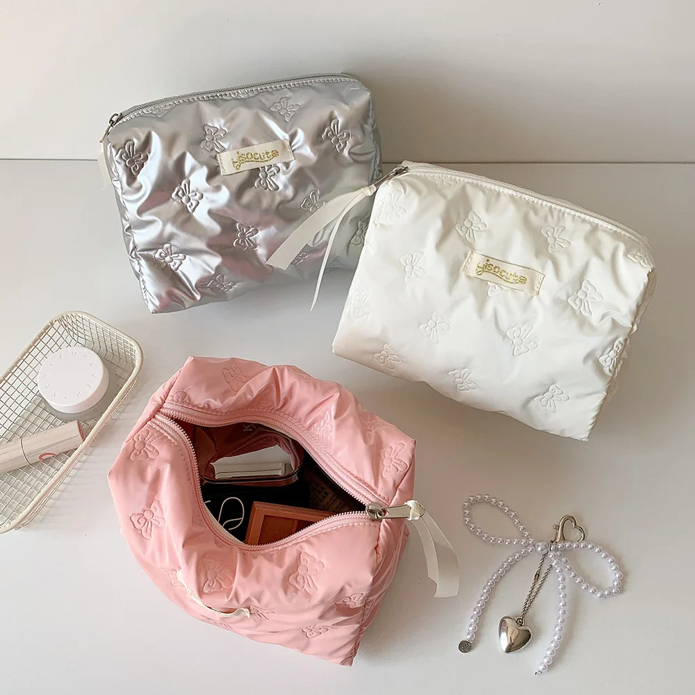 

Korea Large Capacity Makeup Bag Travel Organizer Portable Cosmetic Bag Travel Toiletries Storage Bag Gifts Girly Pencil Case