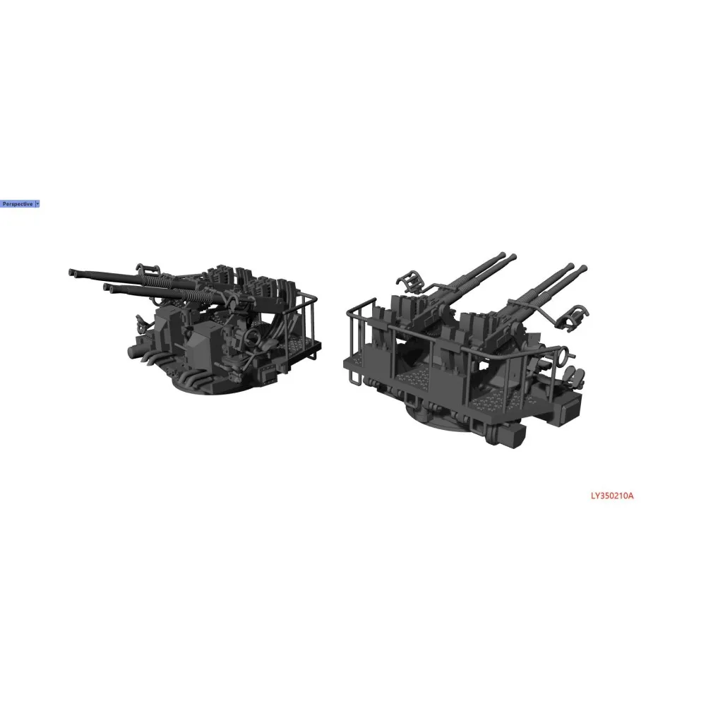 Yao\'s Studio LY210A 1/120 1/144 1/200 1/350 1/700 3D Printed Resin Detail Up Bofors AA Gun Quad Without Shield Type A