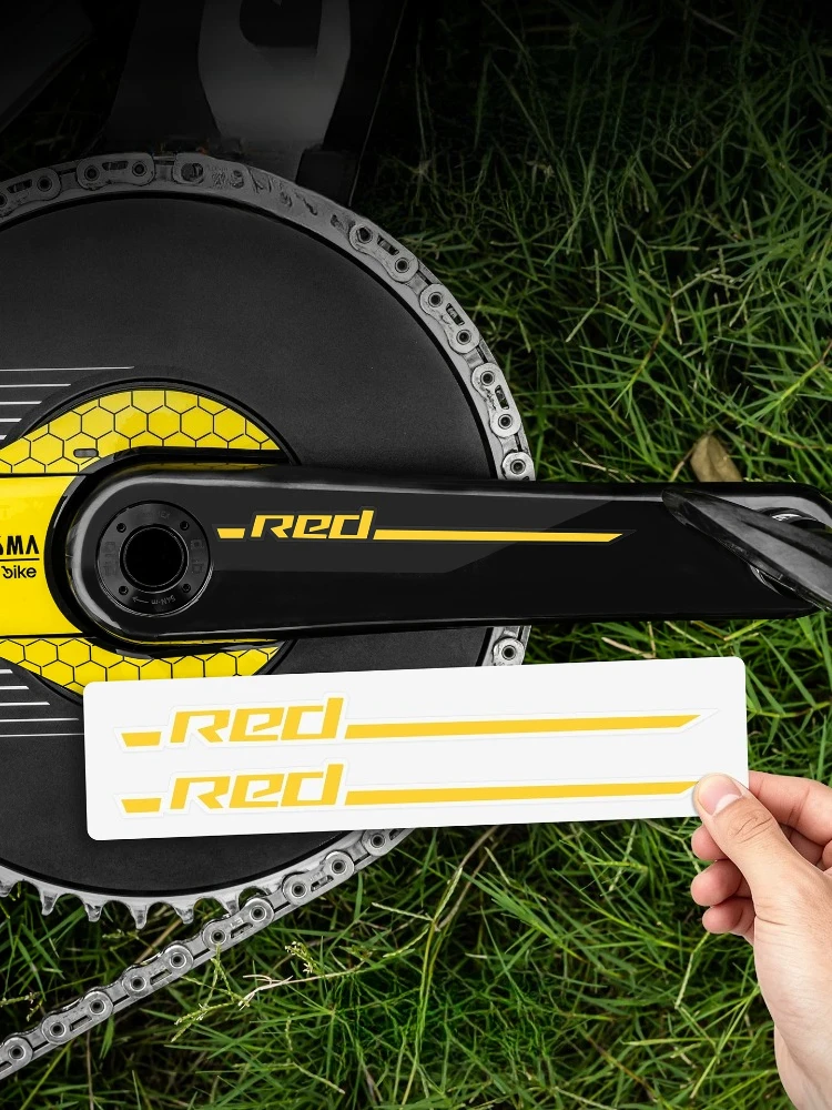 AliExpress NONE 2PCS FOR RED E1 Crank Sticker Mountain Bicycle Crankset Decoration Decals Road Bike Waterproof Film Cycling Acessories