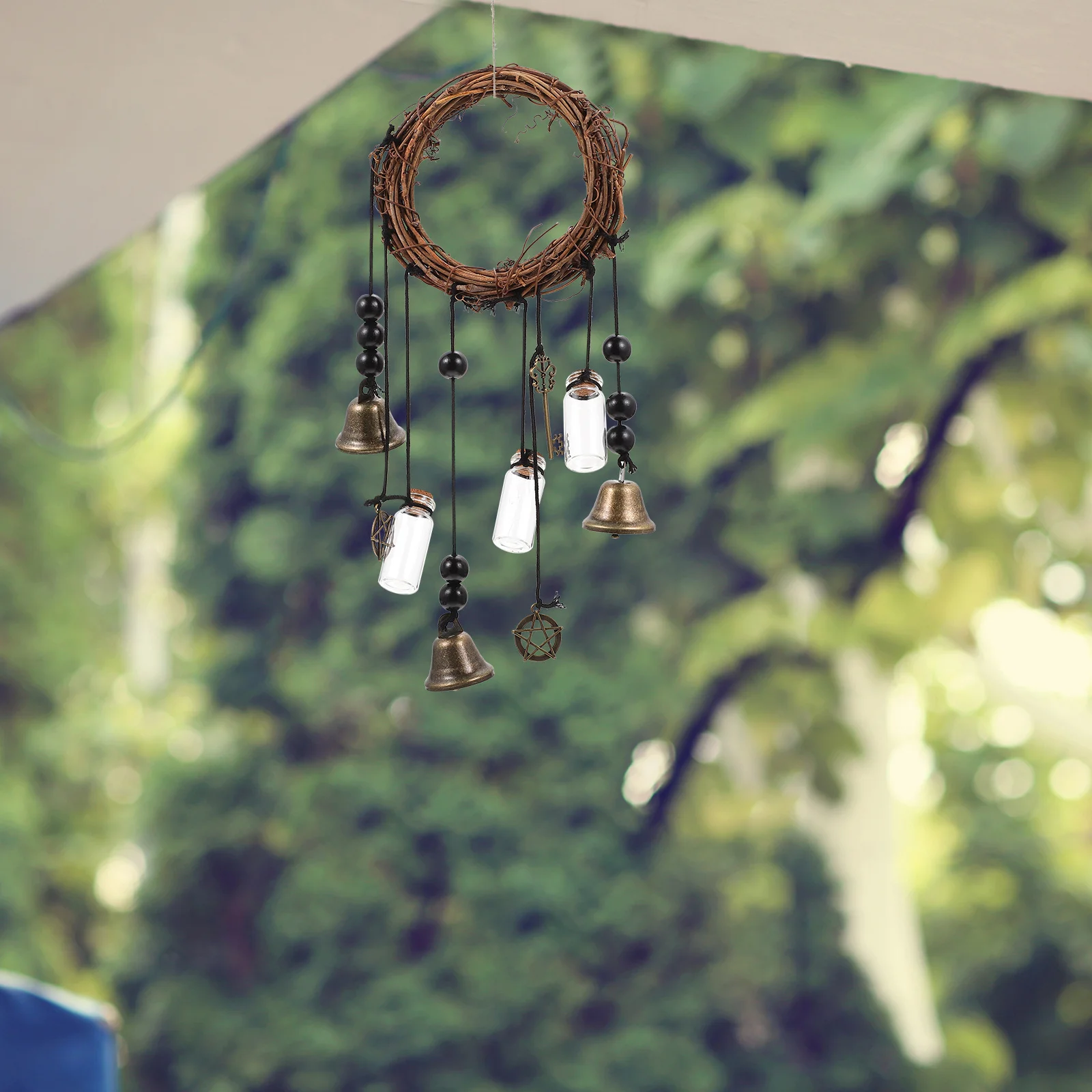 

1Pcs Bohemia Wind Bell Witch Bell Wind Chime Home Decorative Hanging Door Wall Garden Balcony Outdoor Pendant Home Hanging Decor