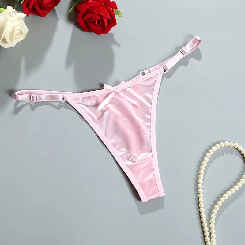

Women Sexy Stain Solid Panties Comfort Low Rise Little Bowknot Butt Bikini Briefs Lady Pure Desire Panties трусы женские